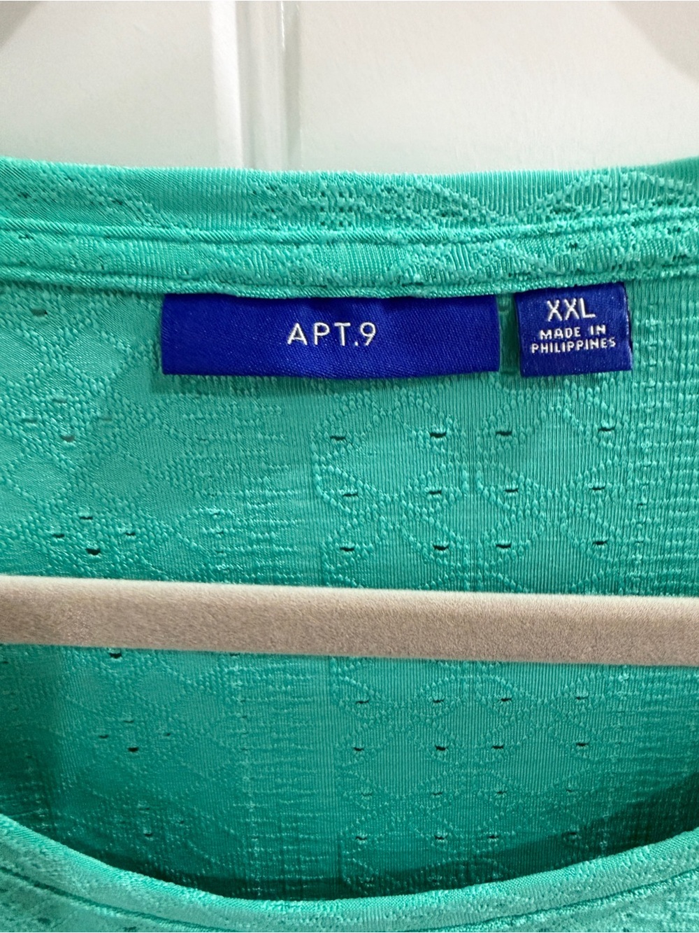 Apt. 9 Women's Teal Eyelet Short Sleeve Top XXL New with tags - Picture 2 of 9